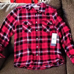 Woman's S Flannel Shirt 100% Cotton Plaid NWT